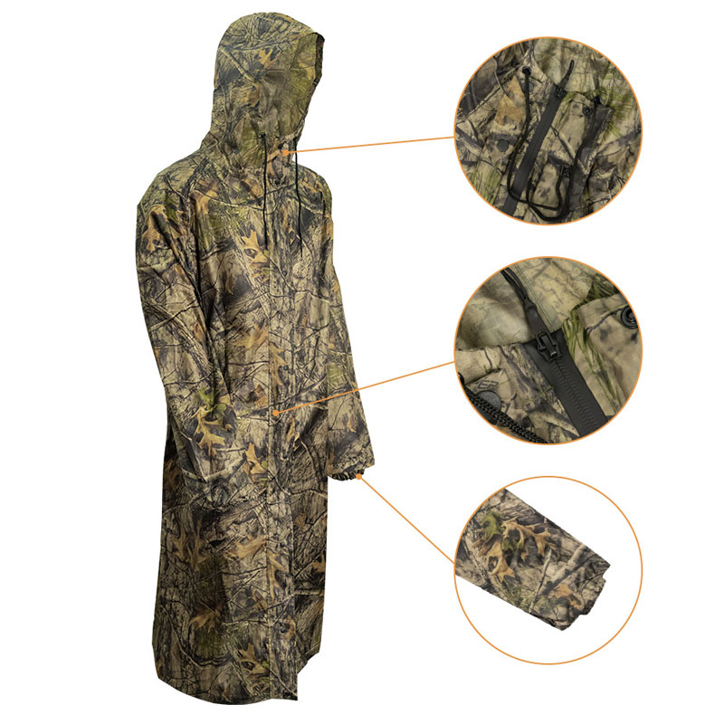 Camouflage Long Raincoat for M - Fishing Rain Suit 评论和价格